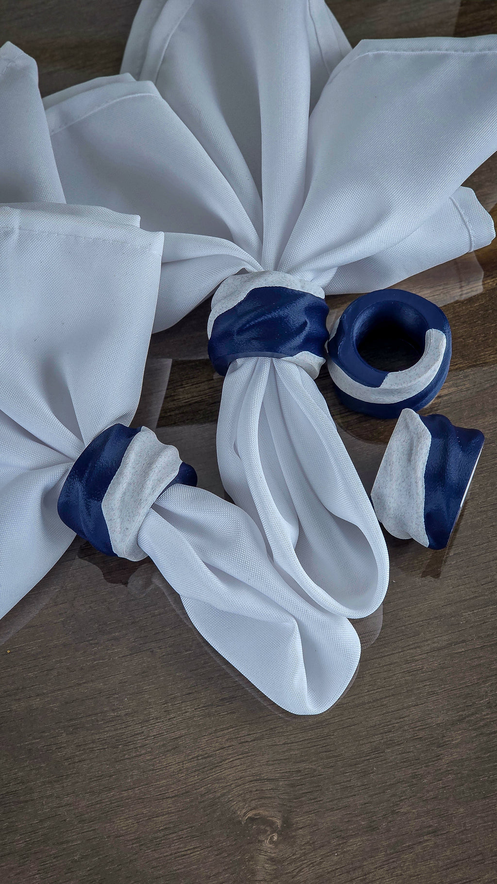 "The Tethers" Modern Napkin Rings for Elegant Tabletop Accents Set