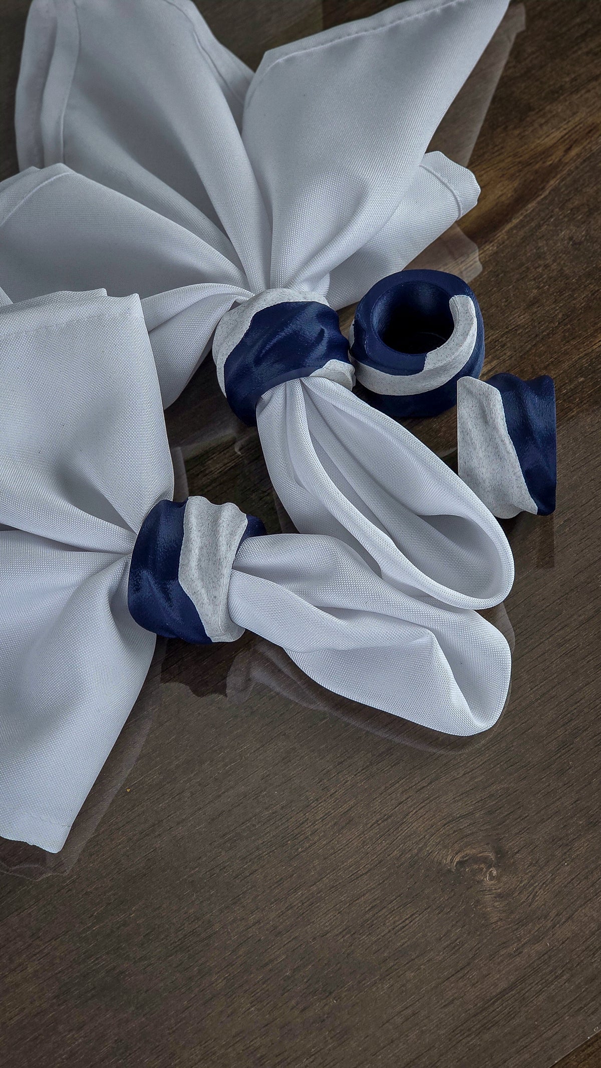 "The Tethers" Modern Napkin Rings for Elegant Tabletop Accents Set