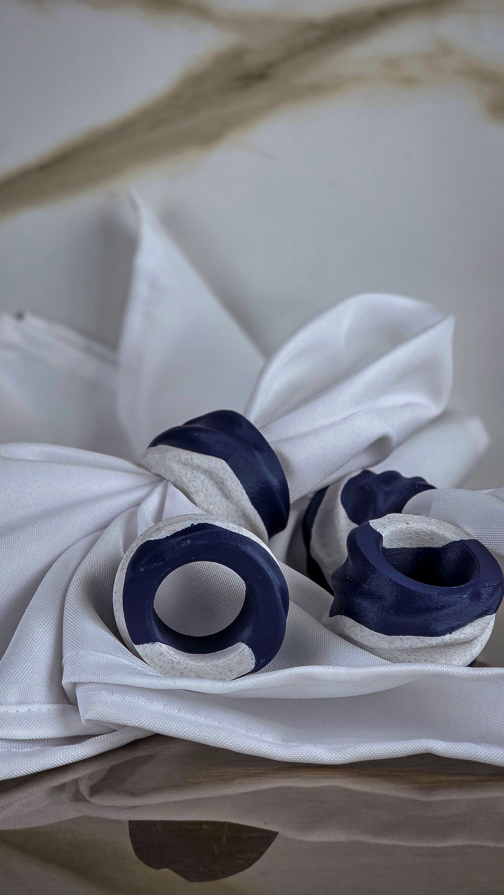 "The Tethers" Modern Napkin Rings for Elegant Tabletop Accents Set