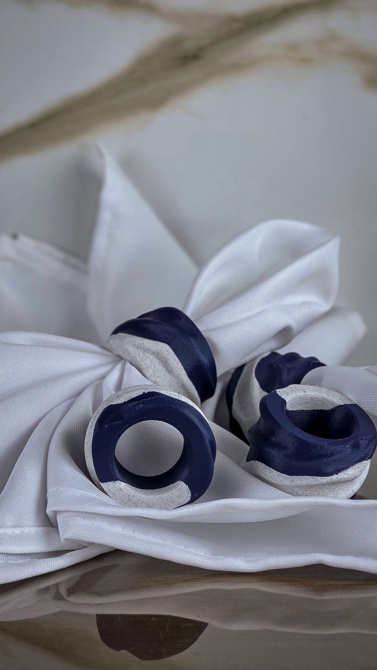 "The Tethers" Modern Napkin Rings for Elegant Tabletop Accents Set
