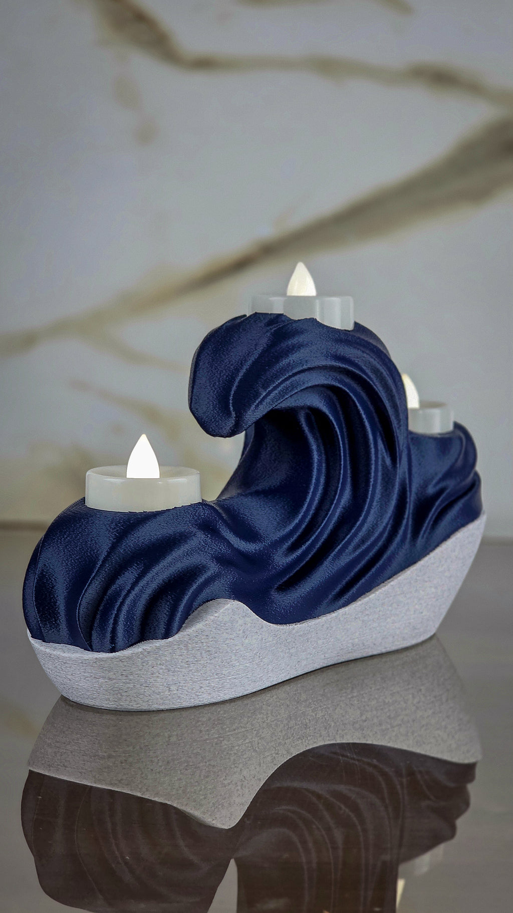 "The Crest"  Sculptural Candle Holder and Modern Tea-Light Centerpiece