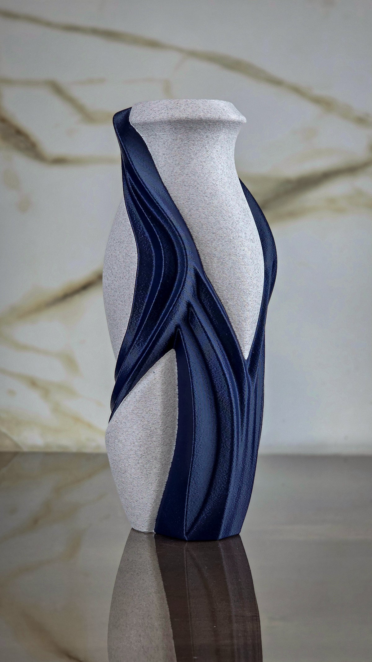 "The Vortex" Sculptural Vase and Modern Geometric Centerpiece