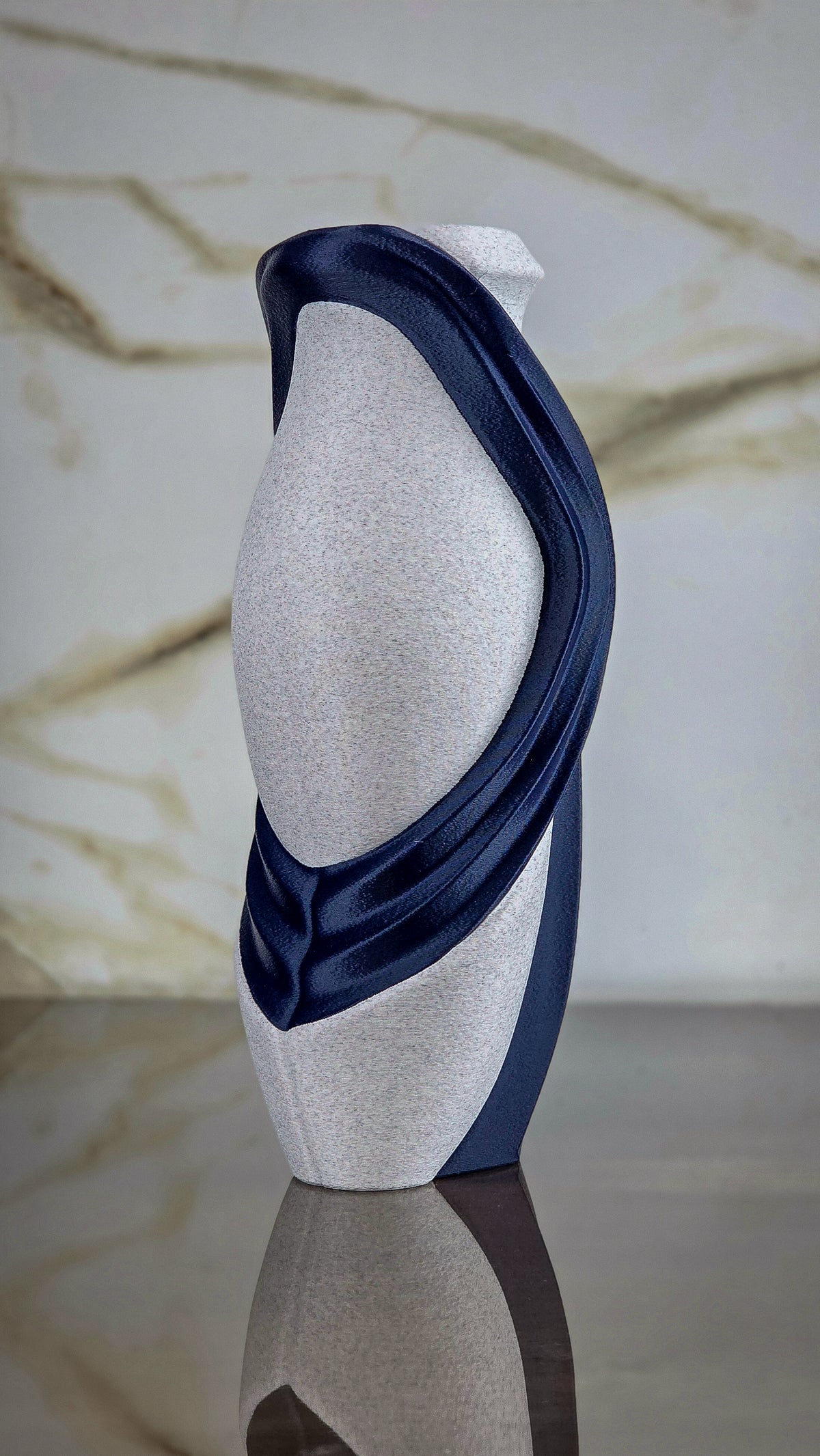 "The Vortex" Sculptural Vase and Modern Geometric Centerpiece