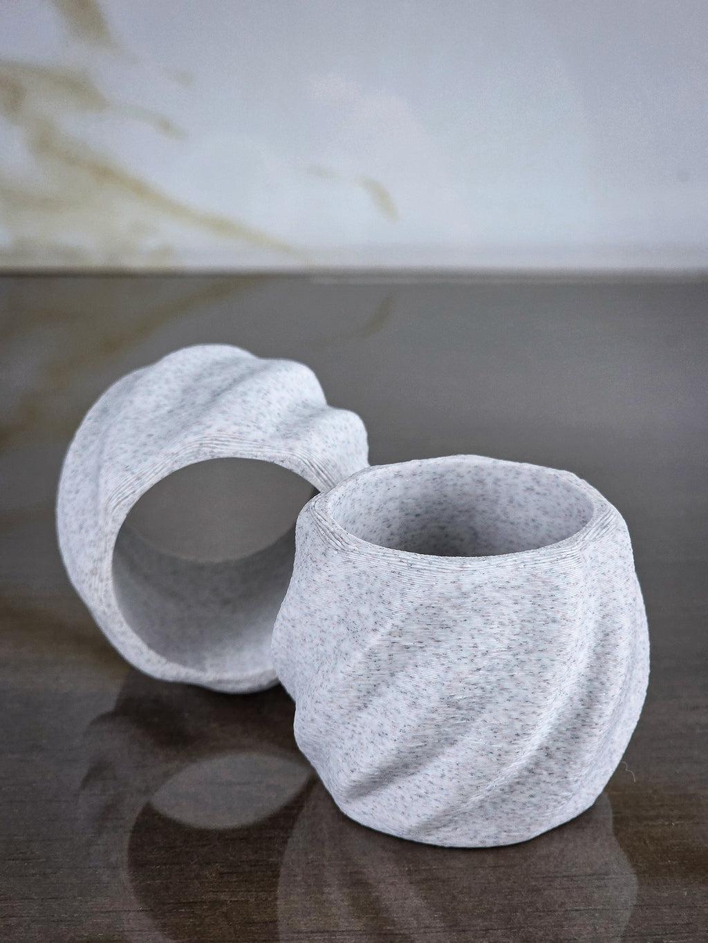"The Tethers" Modern Napkin Rings for Elegant Tabletop Accents Set