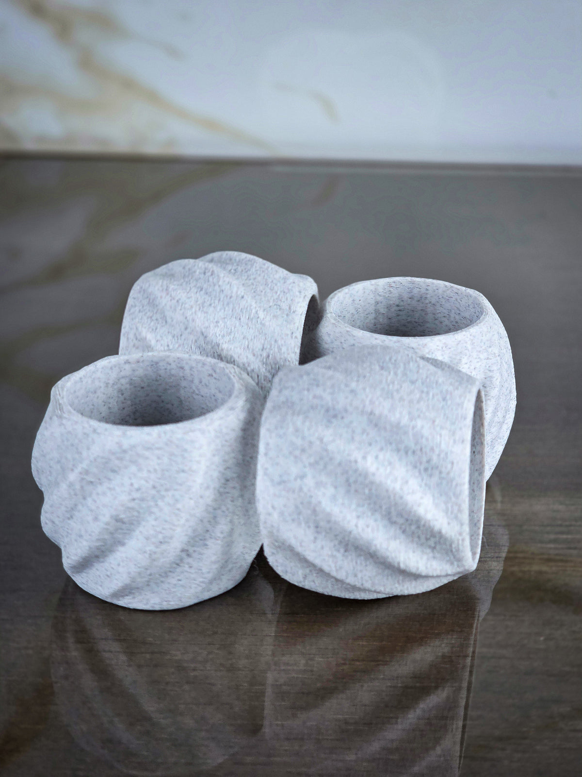 "The Tethers" Modern Napkin Rings for Elegant Tabletop Accents Set