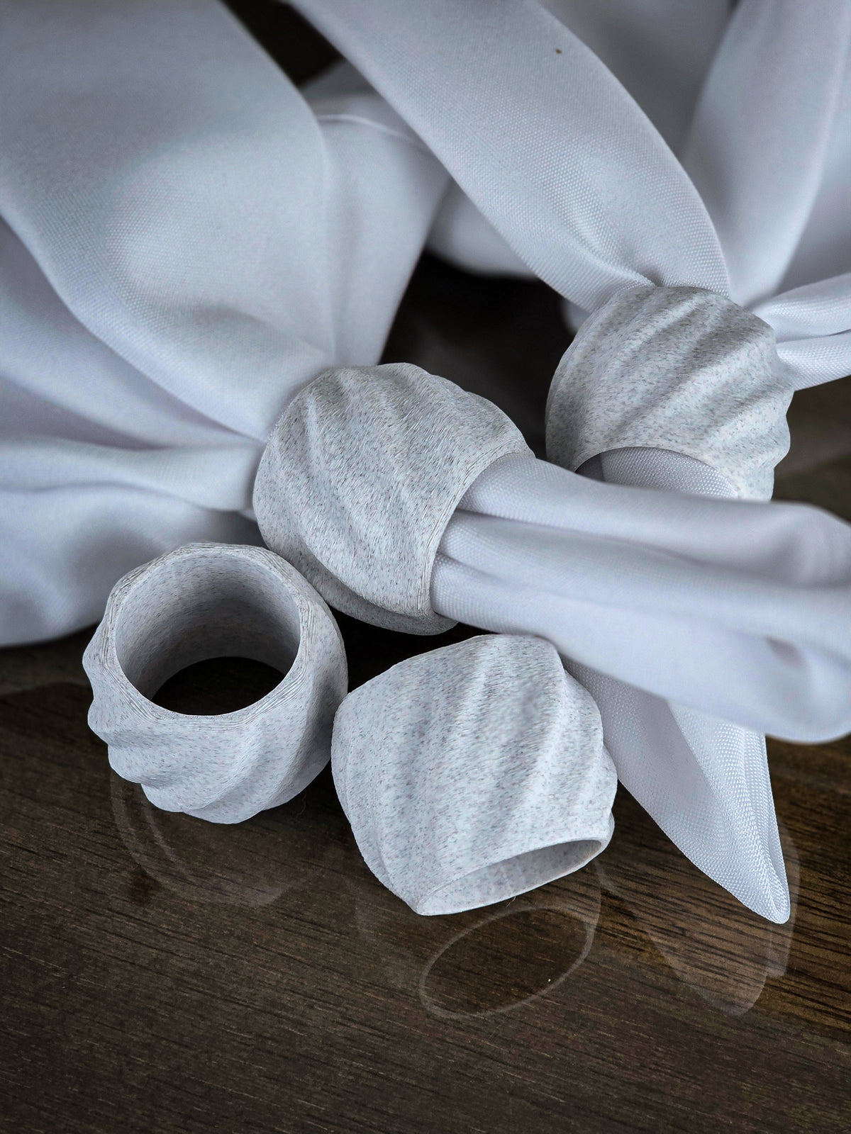 "The Tethers" Modern Napkin Rings for Elegant Tabletop Accents Set