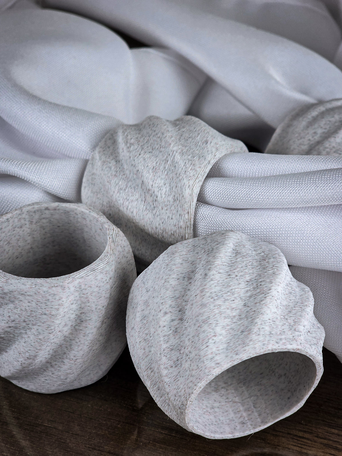 "The Tethers" Modern Napkin Rings for Elegant Tabletop Accents Set