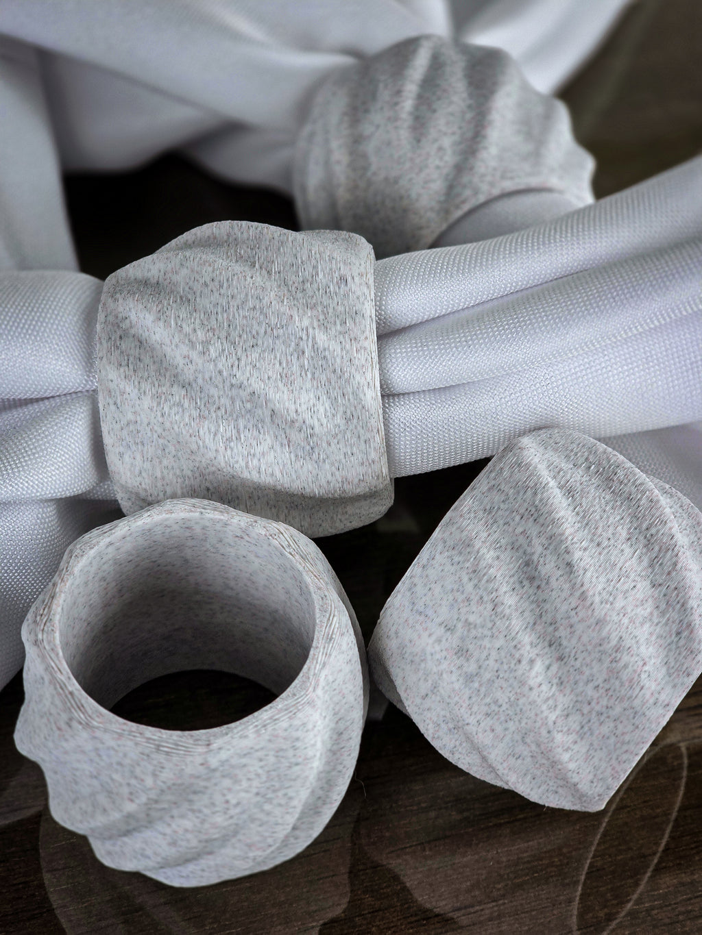 "The Tethers" Modern Napkin Rings for Elegant Tabletop Accents Set