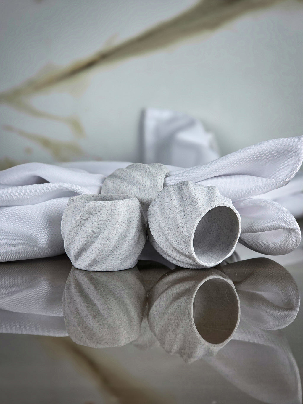 "The Tethers" Modern Napkin Rings for Elegant Tabletop Accents Set