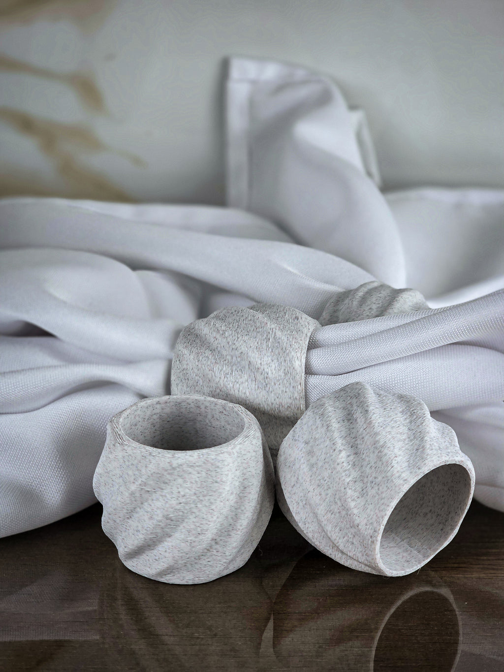 "The Tethers" Modern Napkin Rings for Elegant Tabletop Accents Set