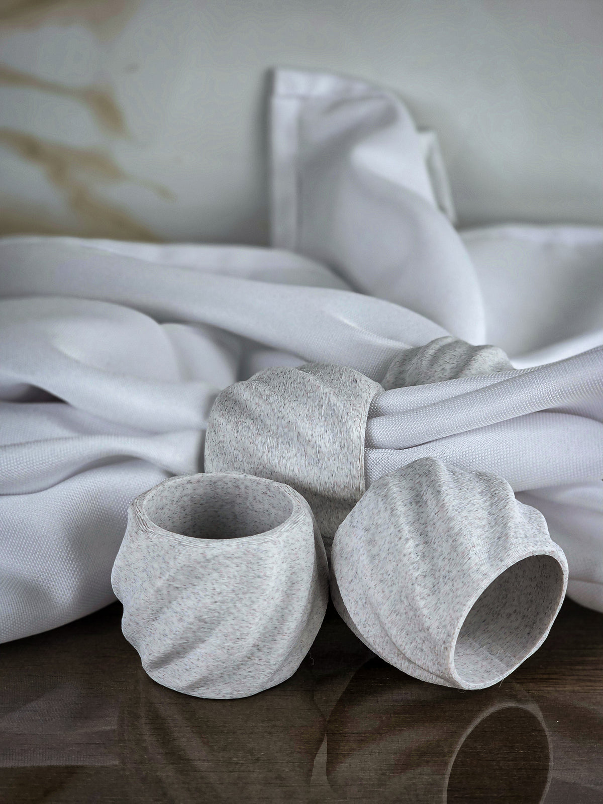 "The Tethers" Modern Napkin Rings for Elegant Tabletop Accents Set