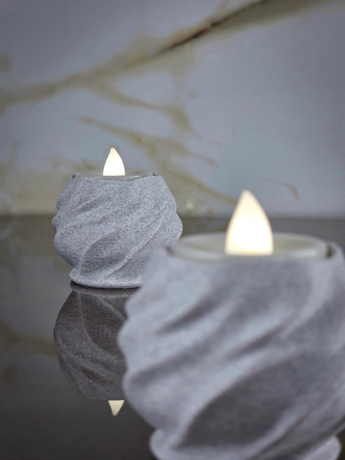 "The Peak" Sculptural Candle Holders & Modern Tea-Light Decor Set