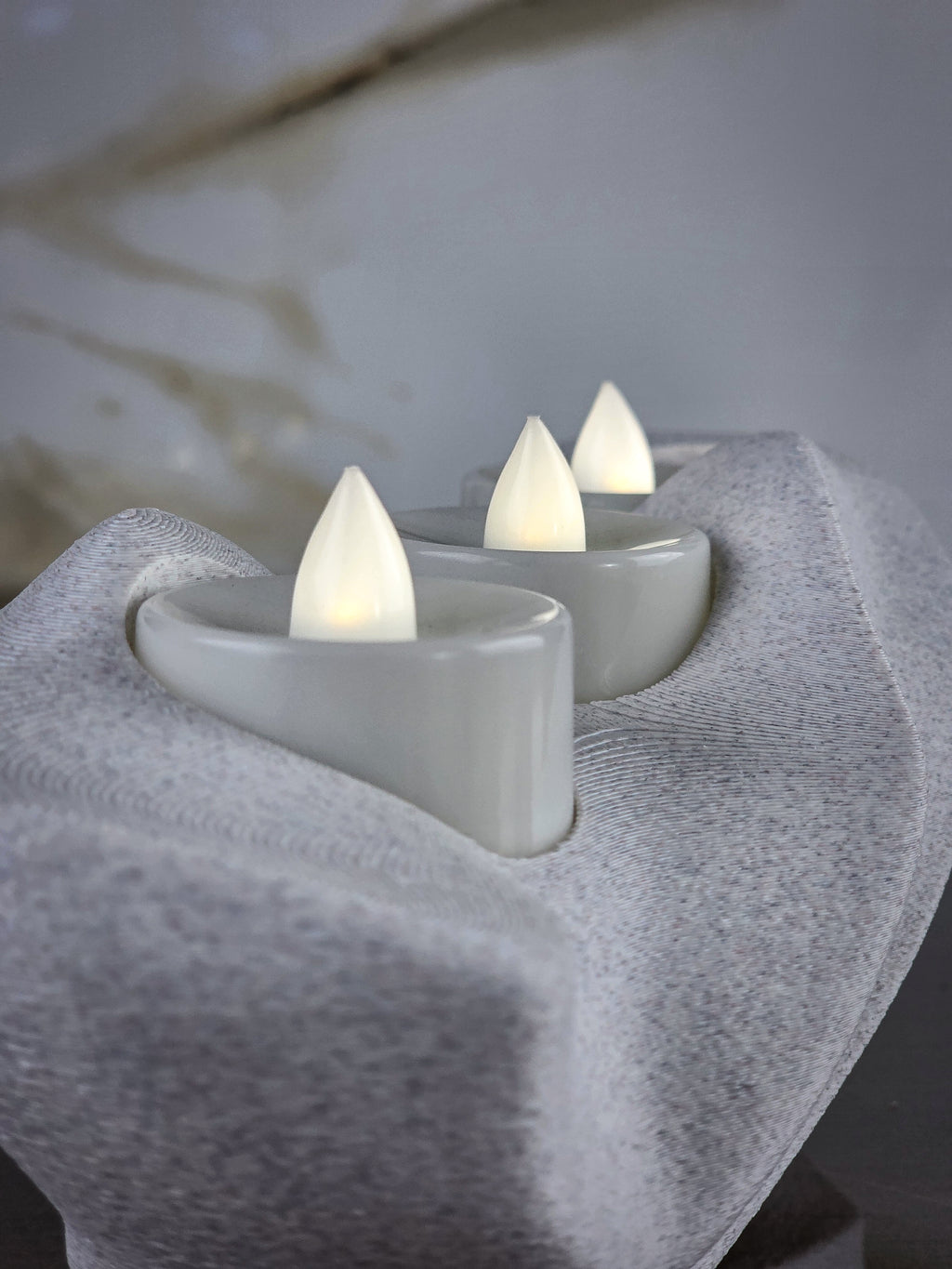 "The Crest"  Sculptural Candle Holder and Modern Tea-Light Centerpiece