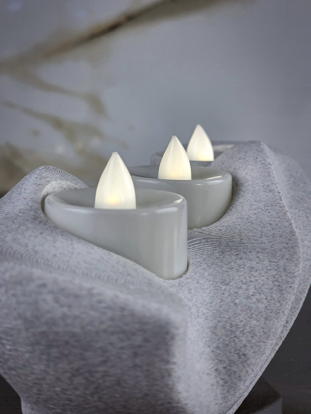 "The Crest"  Sculptural Candle Holder and Modern Tea-Light Centerpiece