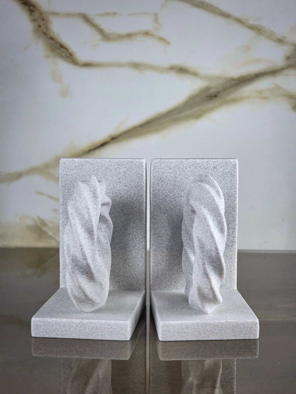 "The Safe Sanctuary Suite" Sculptural Vase and Accent Bookends Accents Bundle