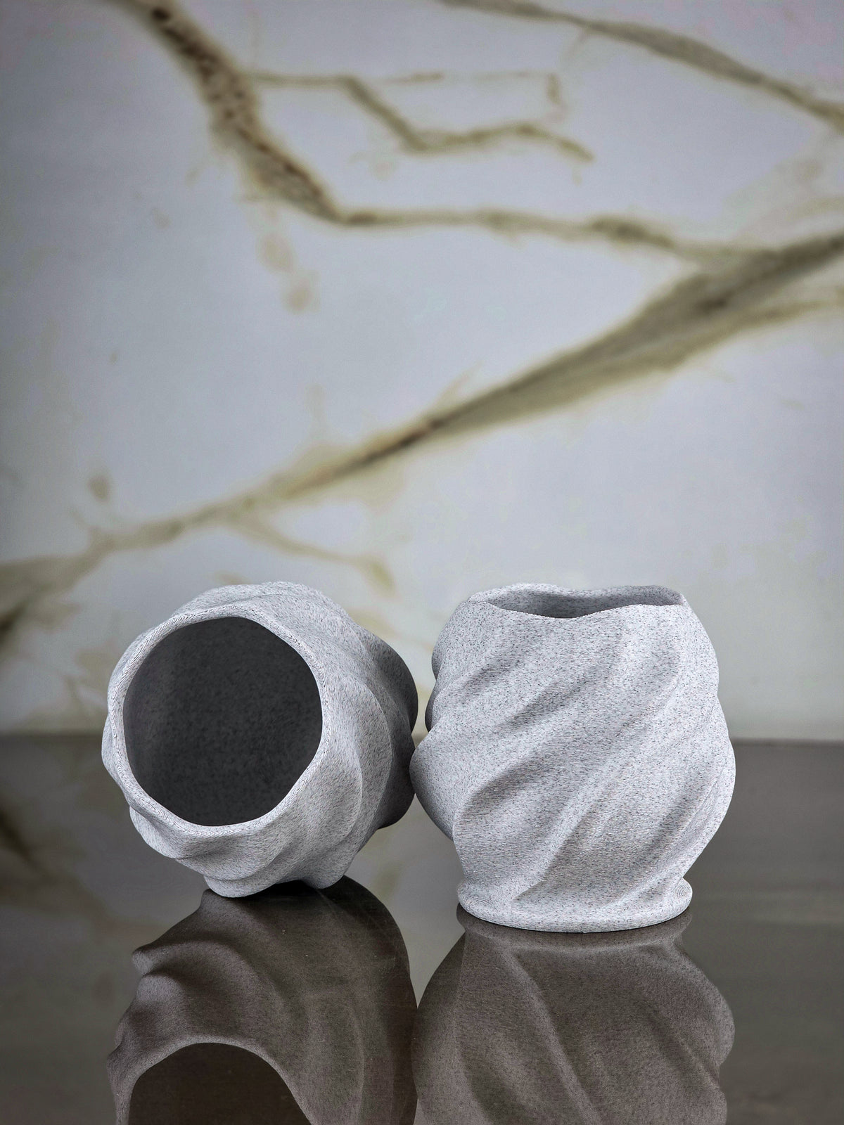 "The Cinch" Sculptural Luxury Lowball Glass Accents and Modern Geometric Decor Set