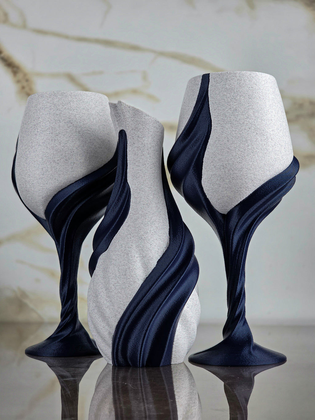 "The Midnight Liaison" Sculptural Table Accents  & Luxury Home Decor Bundle