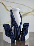 "The Safe Sanctuary Suite" Sculptural Vase and Accent Bookends Accents Bundle