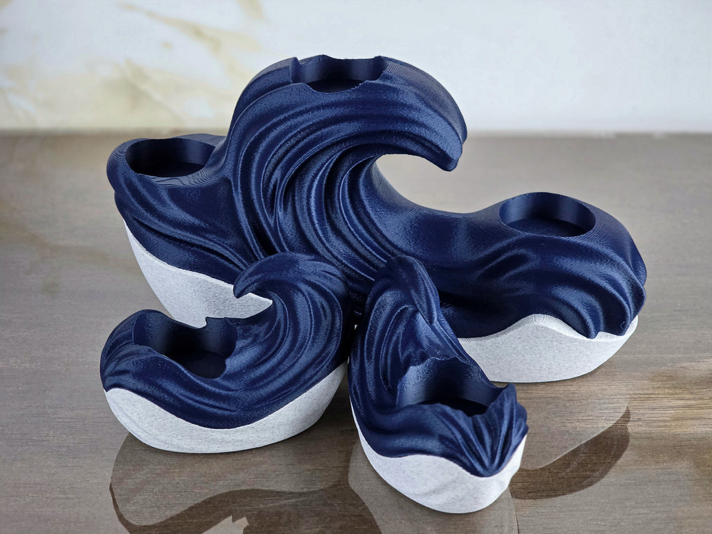 "The After-Glow Trio" Sculptural Candle Holder Set & Luxury Home Decor Bundle