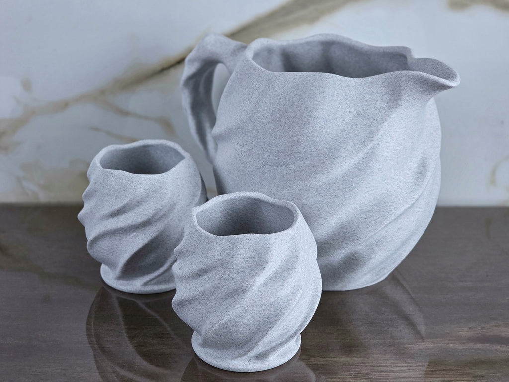 "The Rendezvous Set" Sculptural Pitcher and Lowball Glasses Set Luxury Home Decor Bundle