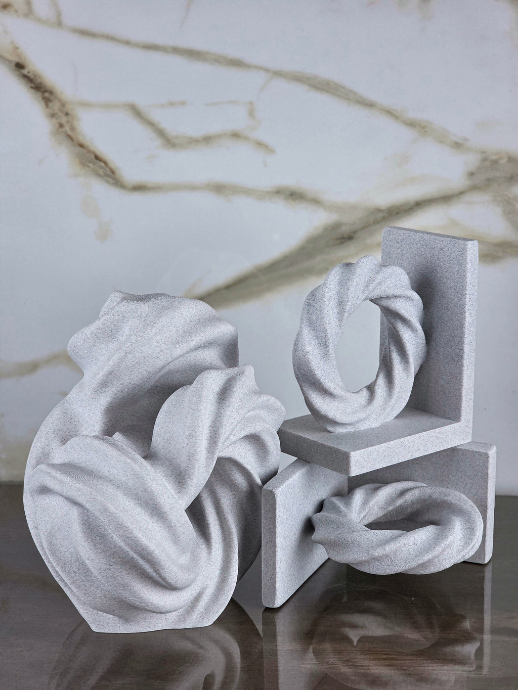 "The Devout Literary Ensemble" Sculptural Bookends & Abstract Sculpture Home Accents Set