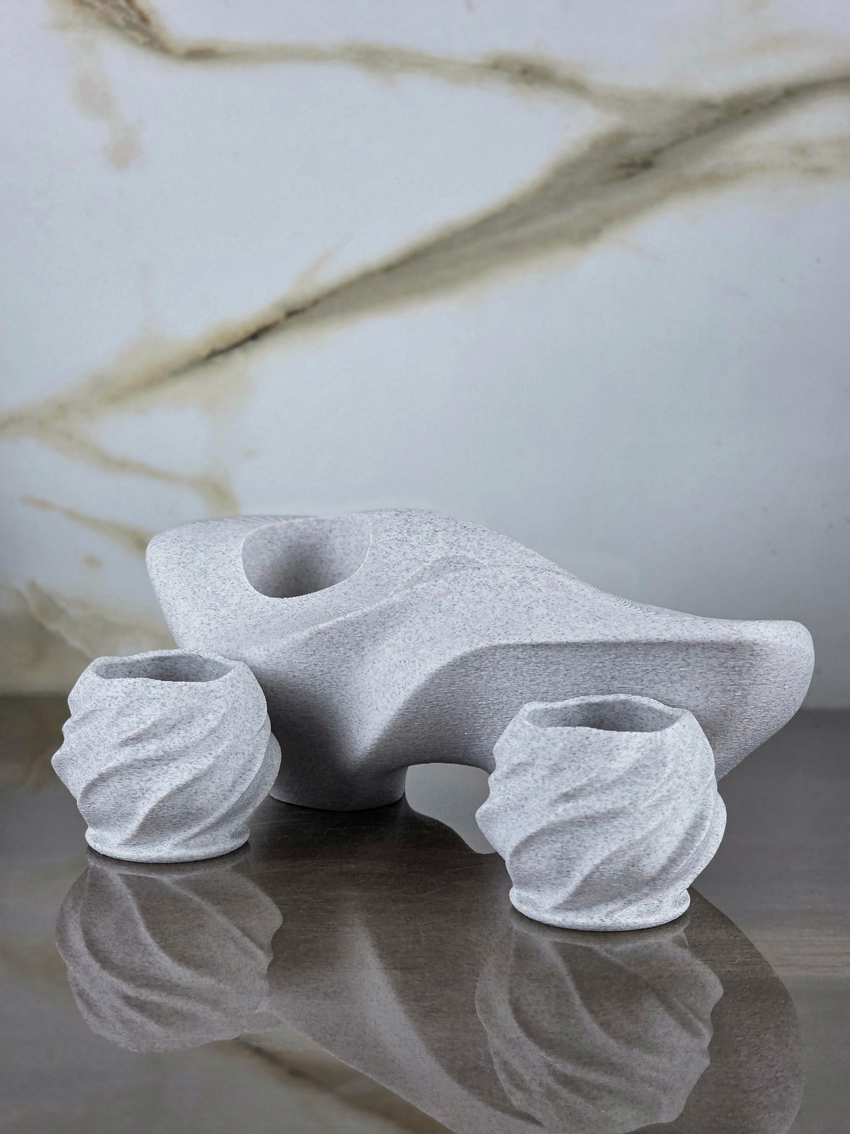 "The After-Glow Trio" Sculptural Candle Holder Set & Luxury Home Decor Bundle