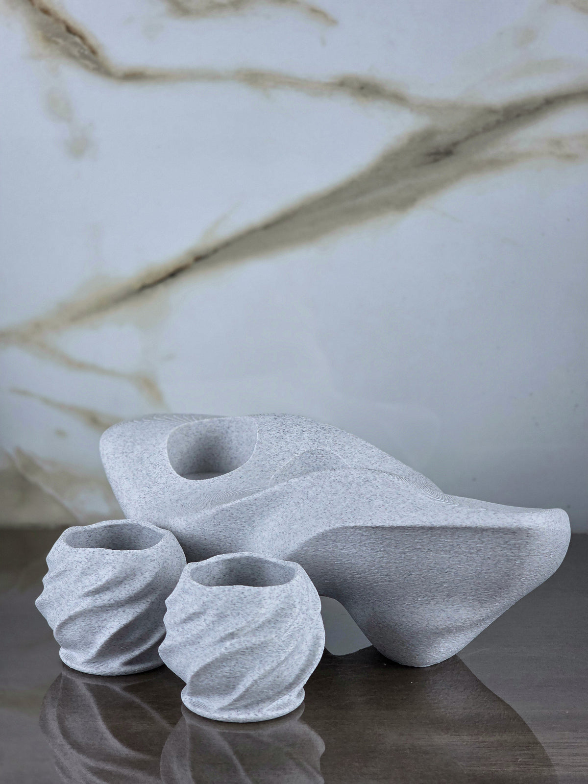 "The After-Glow Trio" Sculptural Candle Holder Set & Luxury Home Decor Bundle