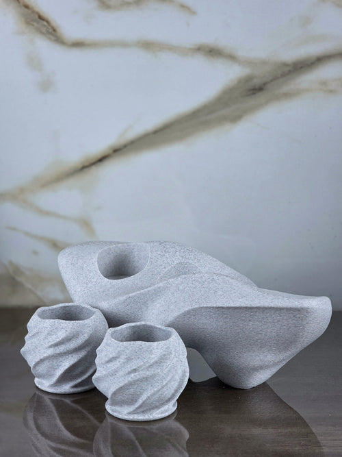 "The After-Glow Trio" Sculptural Candle Holder Set & Luxury Home Decor Bundle